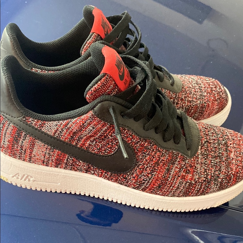 Nike Air Red and Black Knit Sneakers